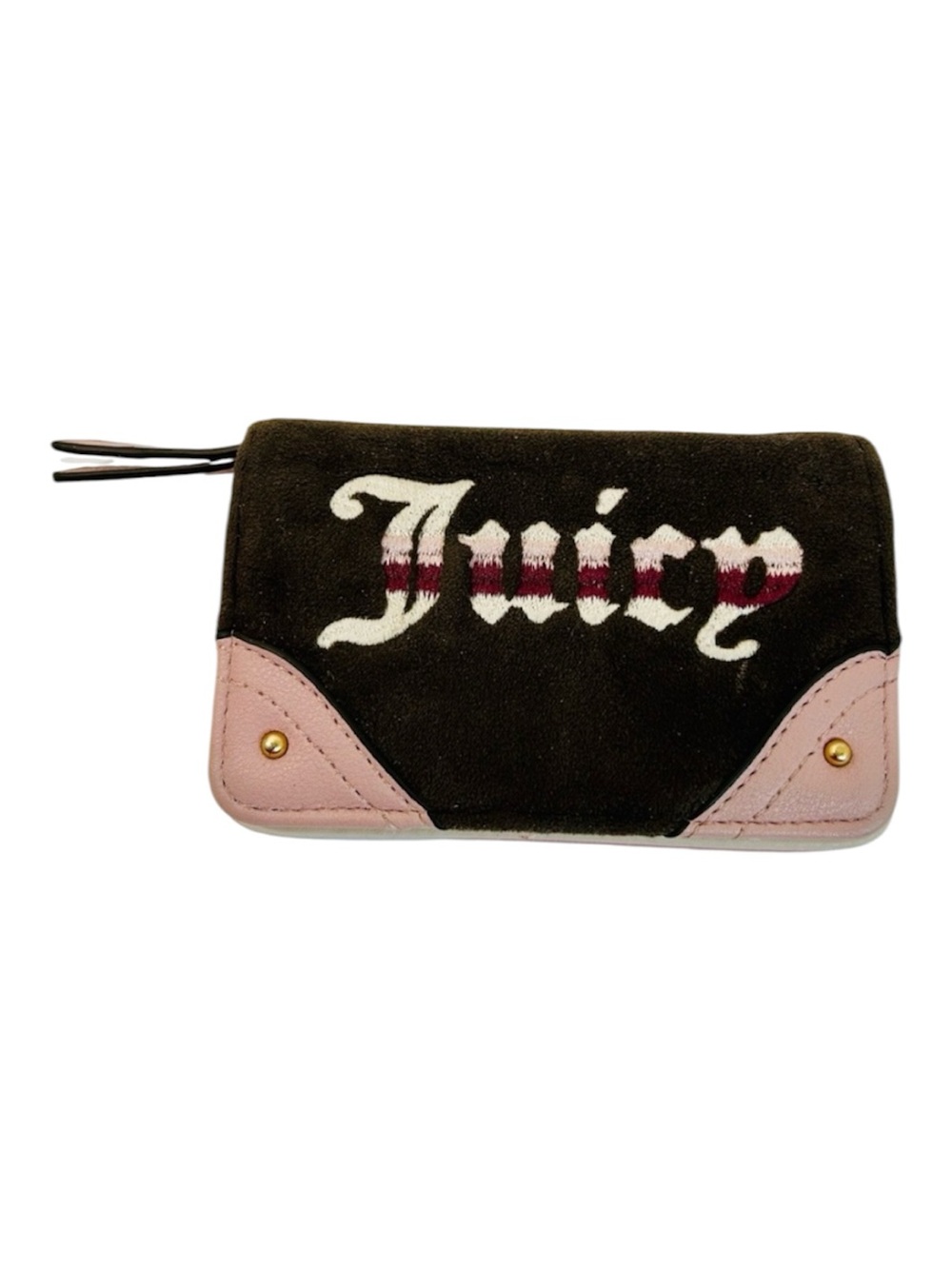 Juicy Couture Retro Vibe Slim Elongated Bifold Wallet, Chocolate / Dusty Blush